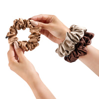 Blissy Scrunchies - Taupe, Cinnamon, Brown