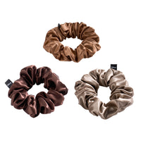 Blissy Scrunchies - Taupe, Cinnamon, Brown