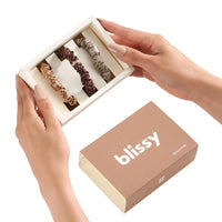 Blissy Skinny Scrunchies - Taupe, Cinnamon, Brown