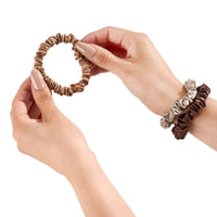 Blissy Skinny Scrunchies - Taupe, Cinnamon, Brown