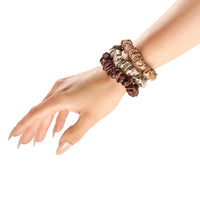 Blissy Skinny Scrunchies - Taupe, Cinnamon, Brown