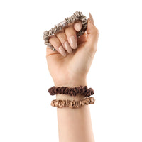 Blissy Skinny Scrunchies - Taupe, Cinnamon, Brown