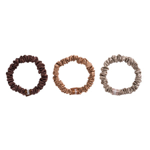 Blissy Skinny Scrunchies - Taupe, Cinnamon, Brown
