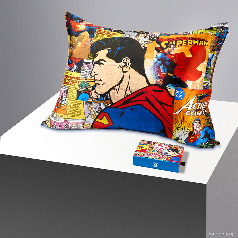 Pillowcase - Superman Comic -  Standard - Blissy Superman Comic Pillowcase – 22 Momme Mulberry Silk, 100% Silk
