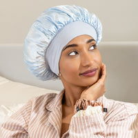 Blissy Tie Dye Blissy Halo Bonnet Lifestyle – Mulberry Silk