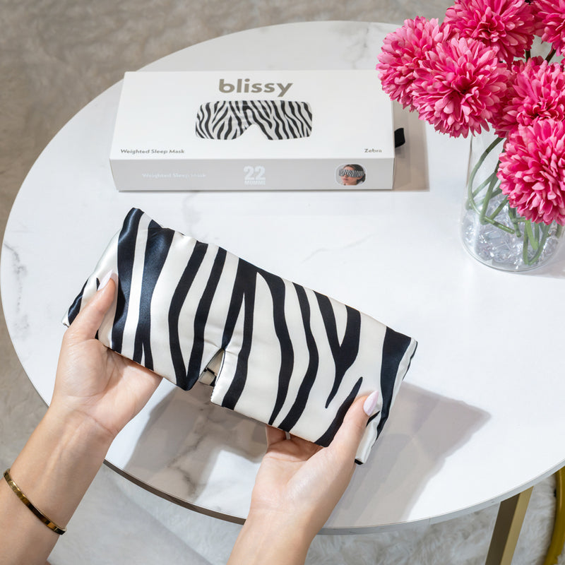 Sleep Mask - Zebra - Weighted