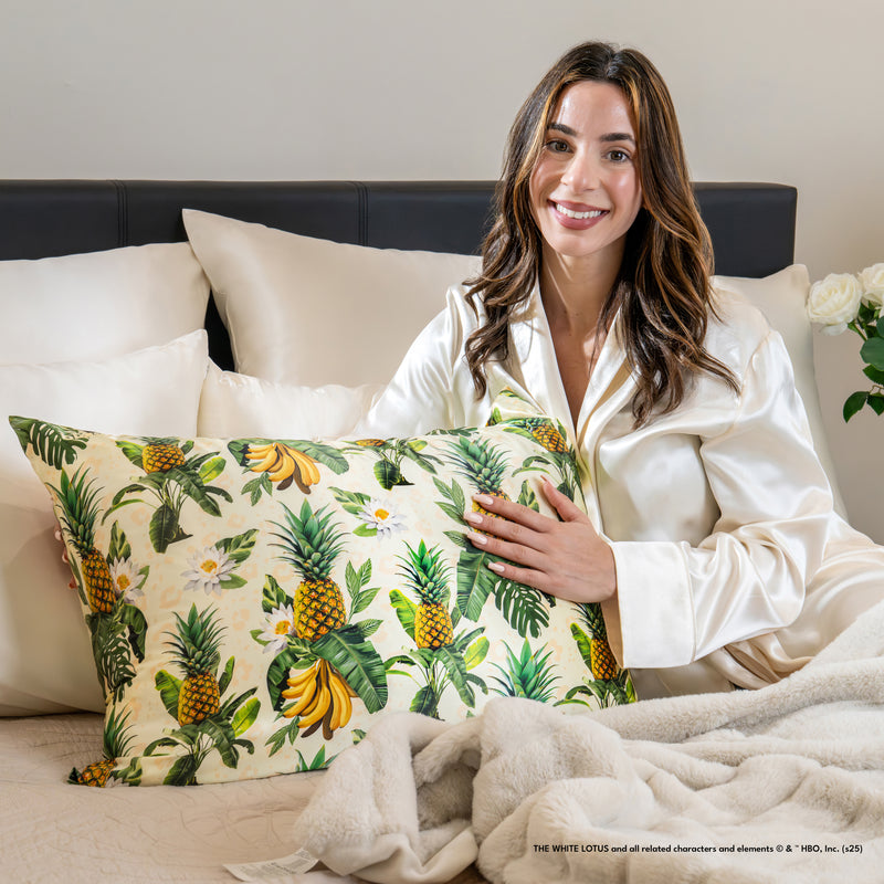 Pillowcase - White Lotus - Pineapple - King