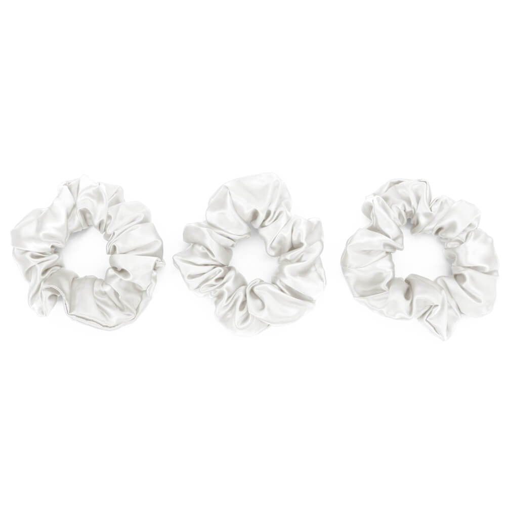 Blissy Mulberry Silk Blissy Scrunchies – White