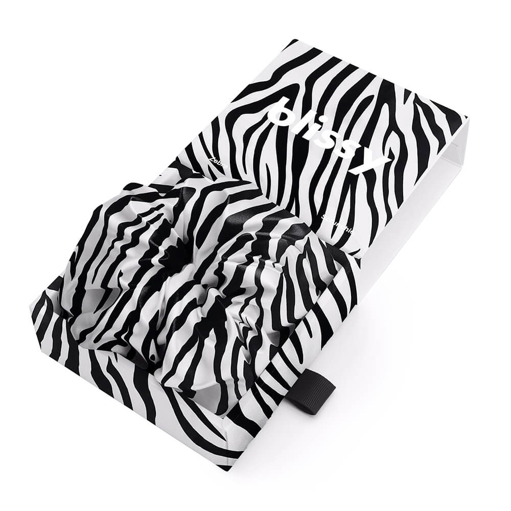Blissy Zebra Blissy Oversized Scrunchie – 22 Momme Mulberry Silk, 100% Silk