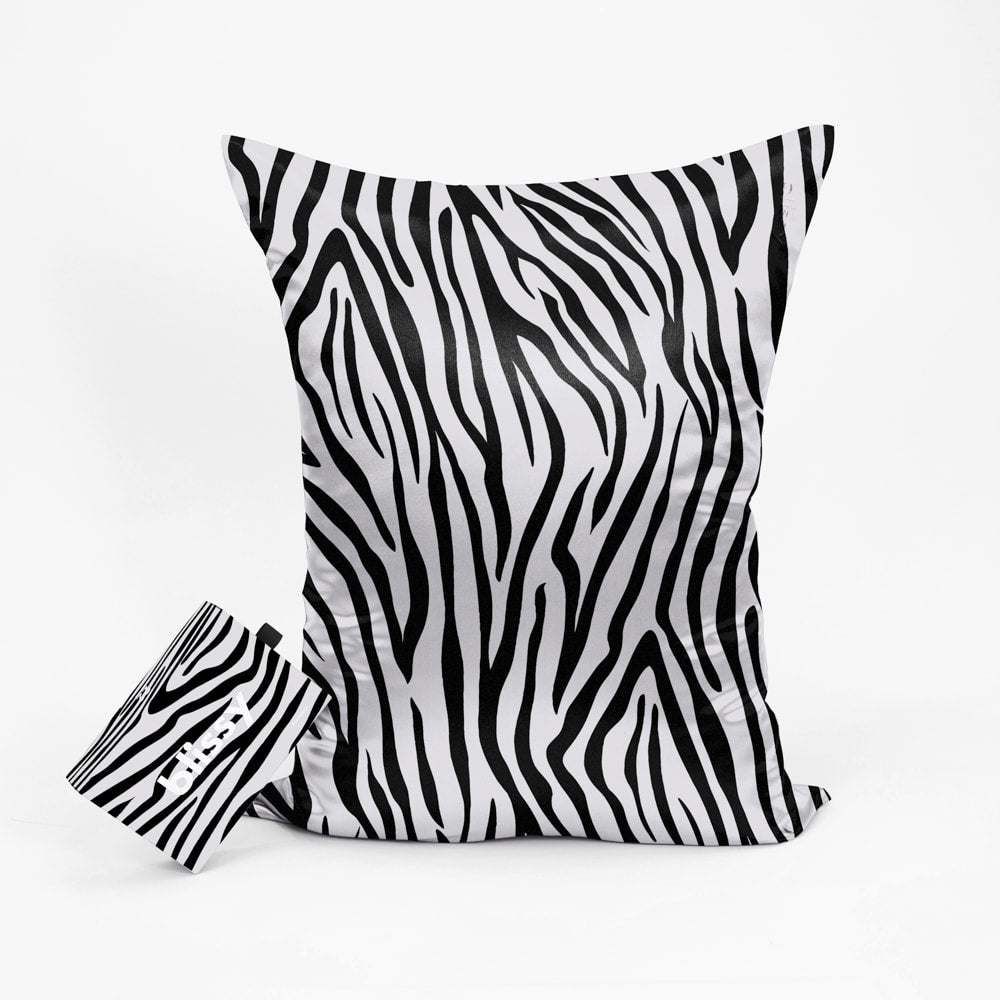 Blissy King Zebra Pillowcase Lifestyle – Mulberry Silk