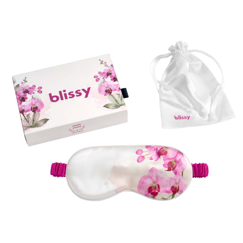 Blissy Zodiac Flower Sleep Mask – 22 Momme Mulberry Silk, 100% Silk