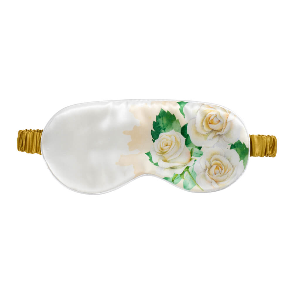 Zodiac Flower Sleep Mask Close-Up – Blissy 22 Momme Silk