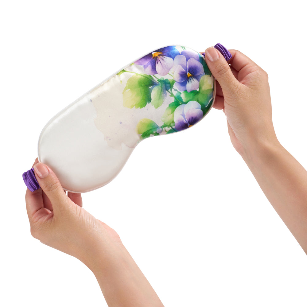 Zodiac Flower Sleep Mask Close-Up – Blissy 22 Momme Silk