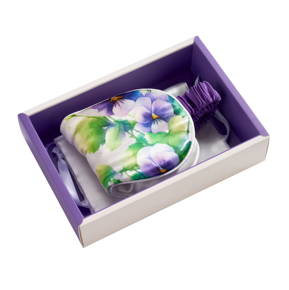 Blissy Zodiac Flower Silk Sleep Mask Detail –
