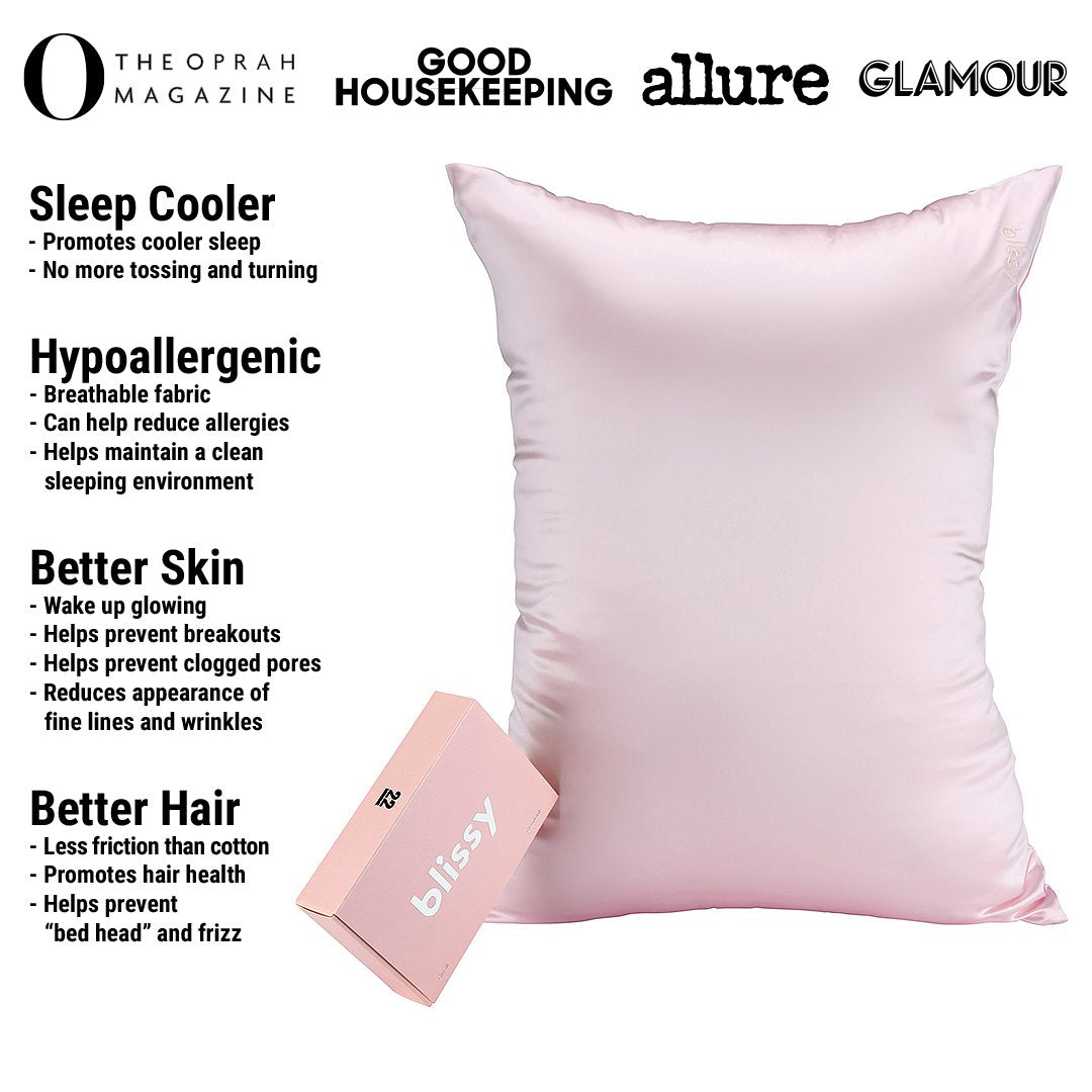 Blush Mulberry Silk Pillowcase – Blissy Standard
