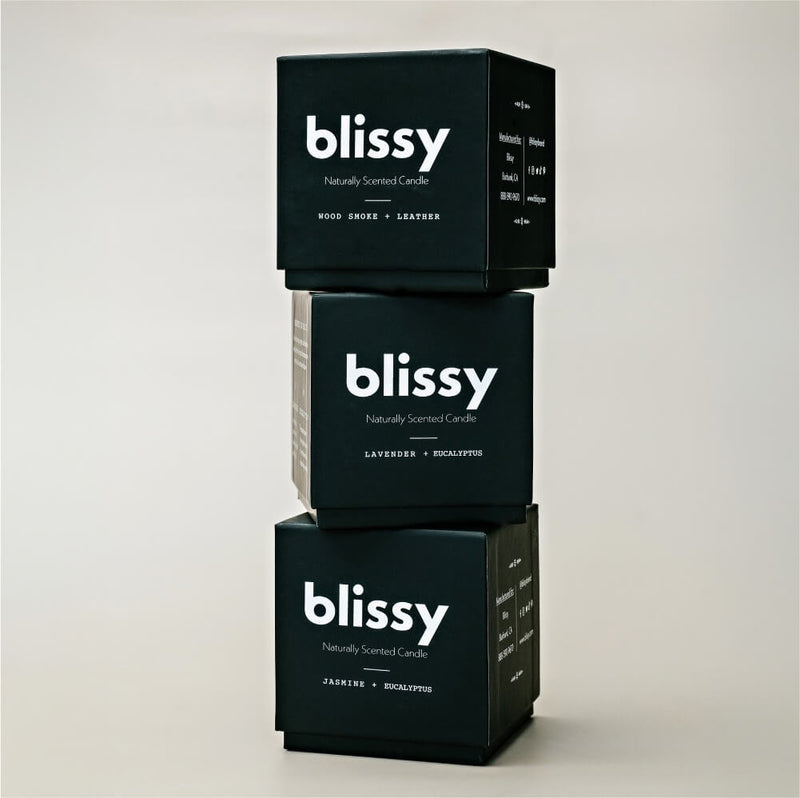 Blissy Candles - Woodsmoke & Leather