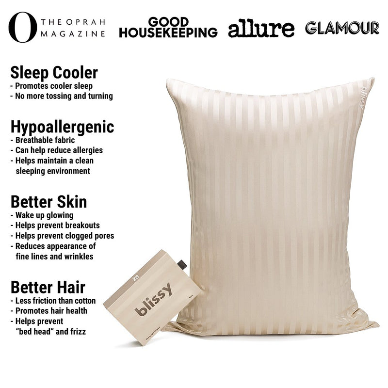 Pillowcase - Champagne Striped - Queen