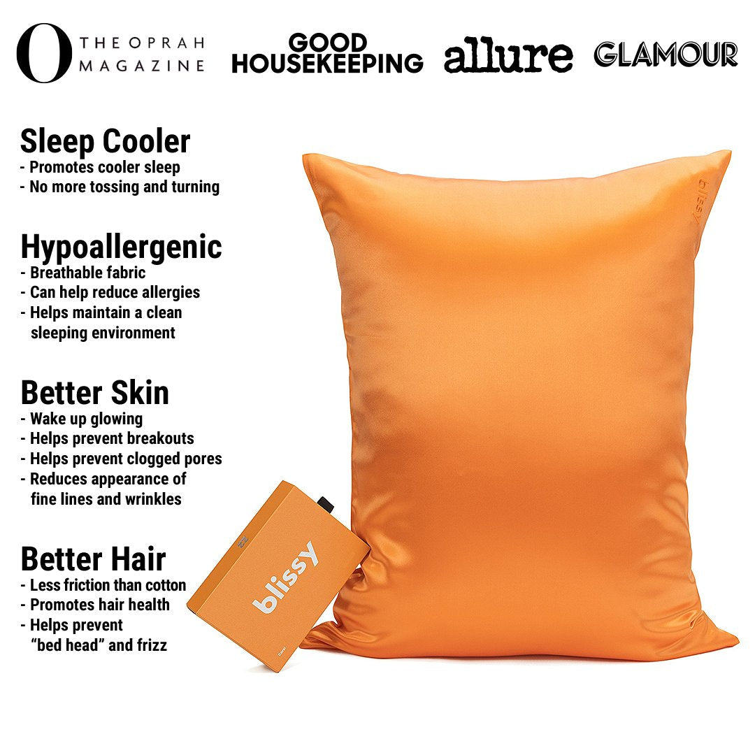 Coral Mulberry Silk Pillowcase – Blissy Standard