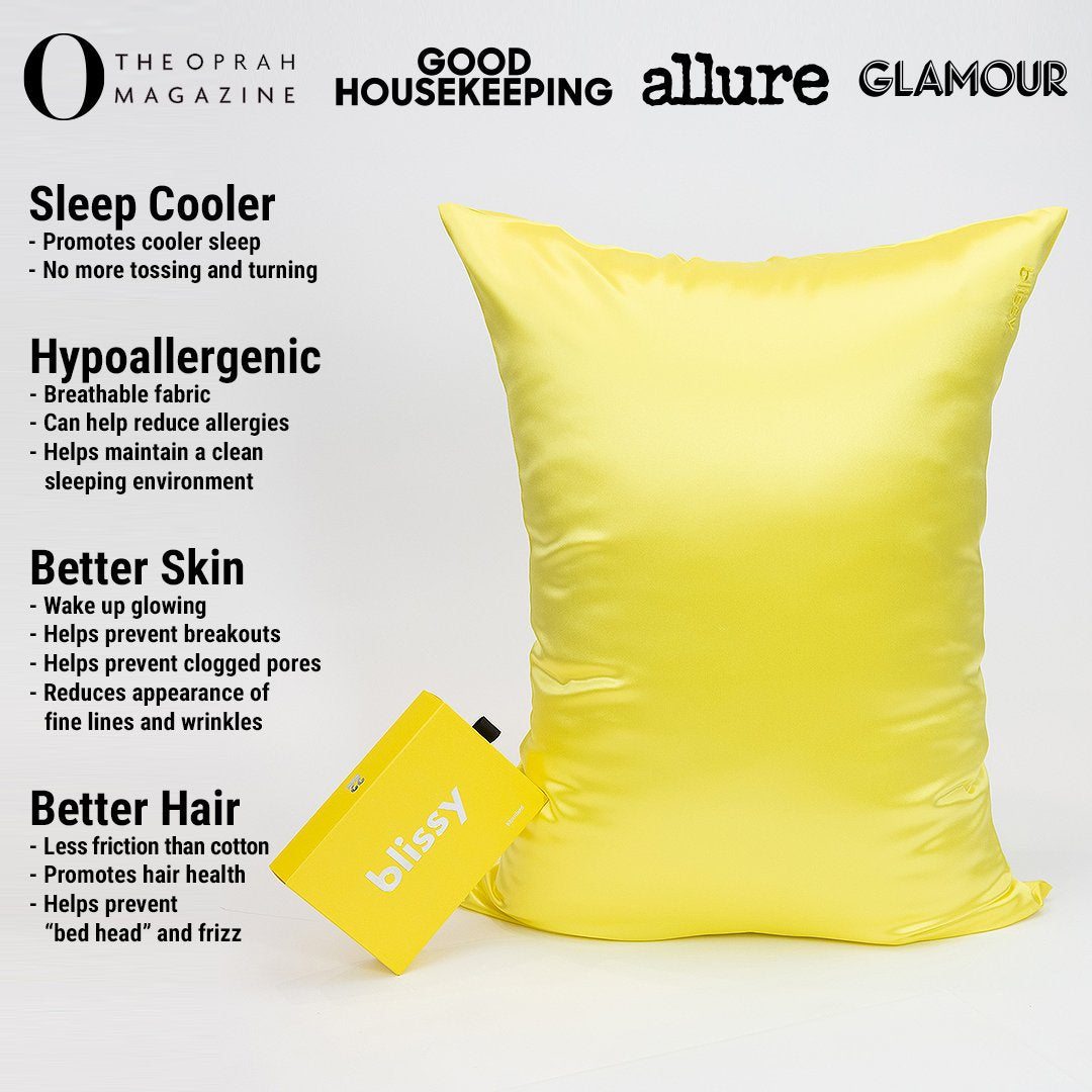 Sunshine Yellow Mulberry Silk Pillowcase – Blissy Queen