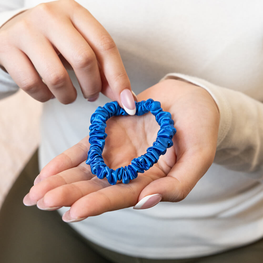 Azure Blissy Skinny Scrunchies – Blissy Premium Silk