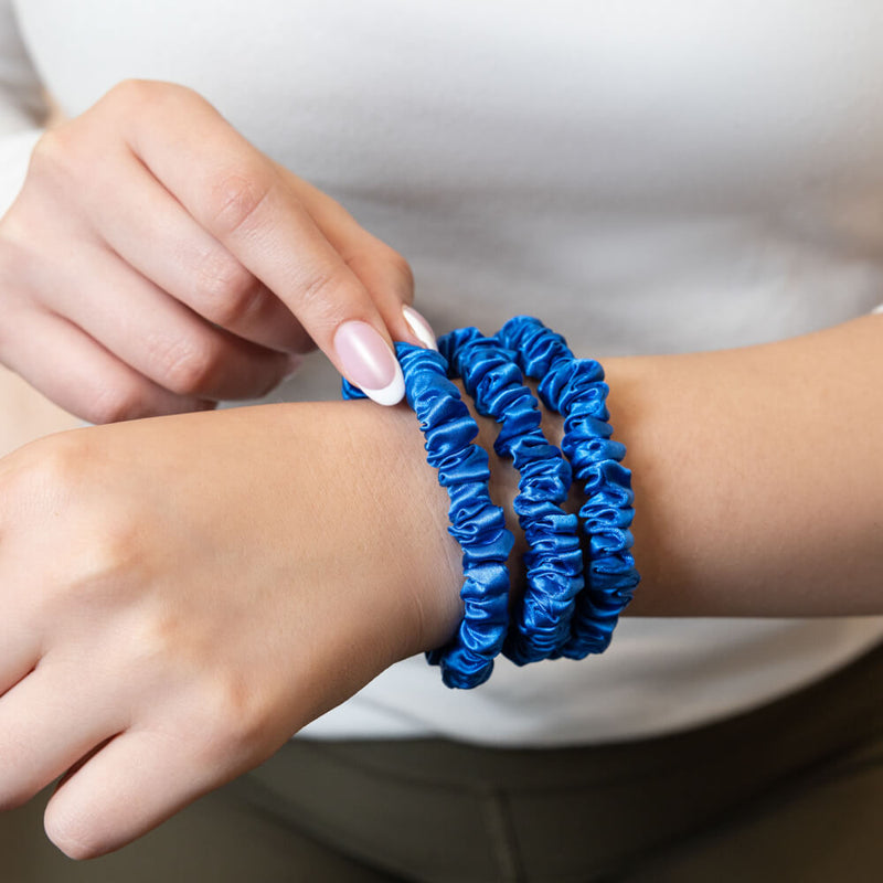 Blissy Skinny Scrunchies - Azure