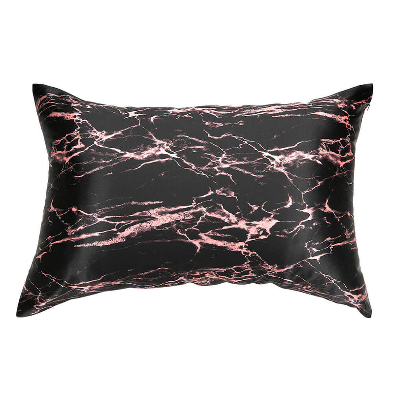 Pillowcase - Rose Black Marble - King