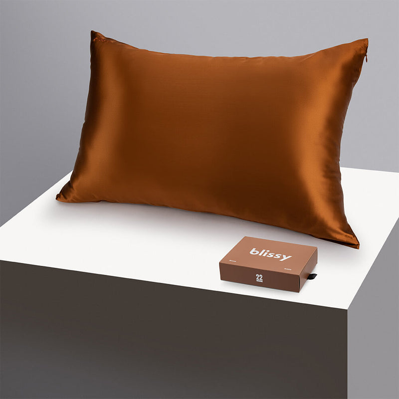 Pillowcase - Bronze - Queen - Blissy Queen Bronze Pillowcase – 22 Momme Mulberry Silk, 100% Silk