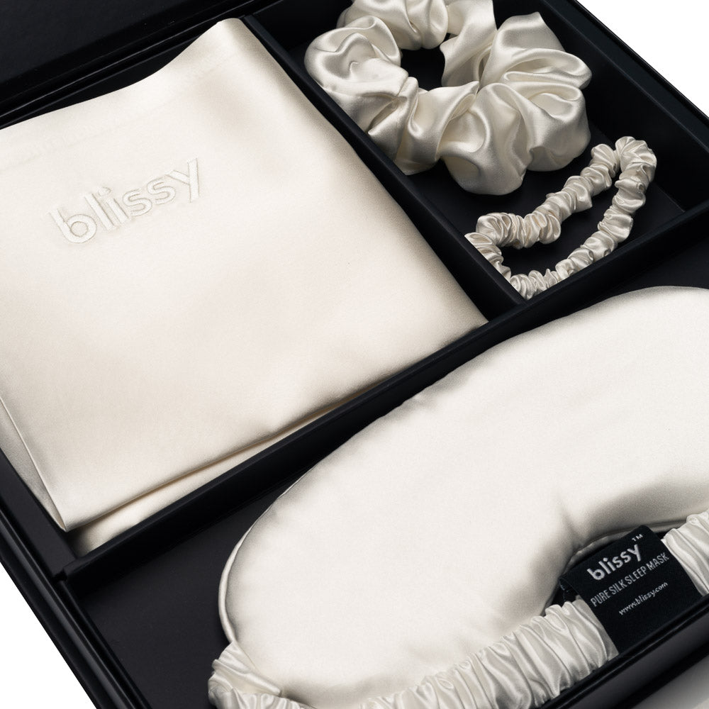 Blissy Mulberry Silk Blissy Dream Set – White King
