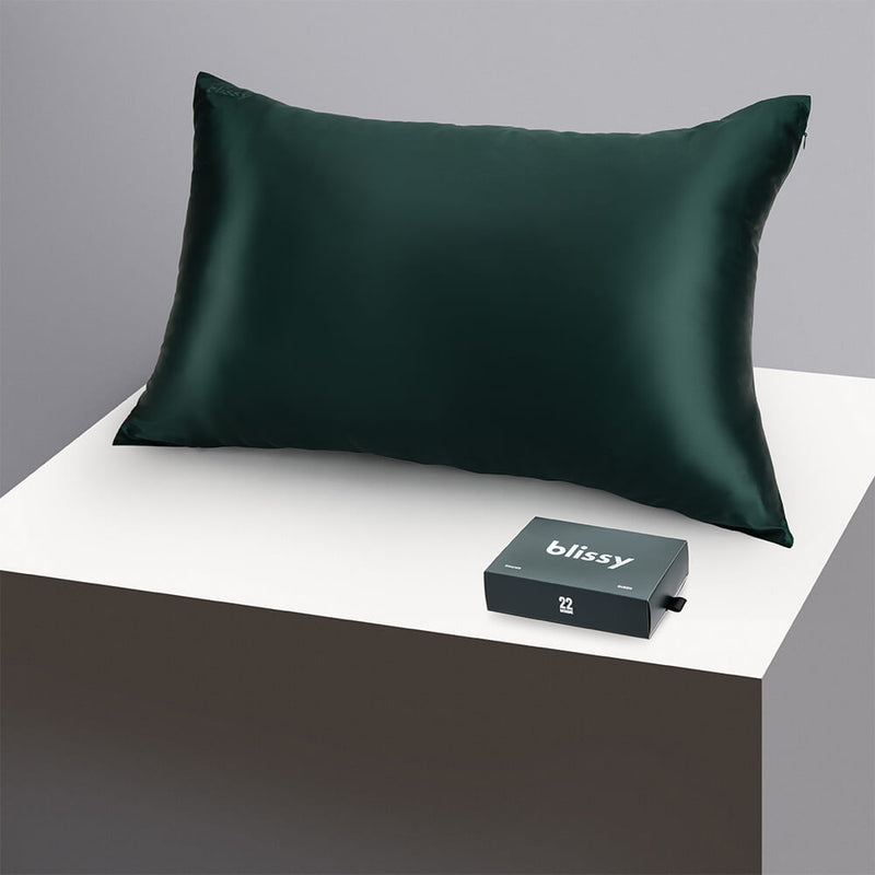 Pillowcase - Emerald - King - Blissy King Emerald Pillowcase – 22 Momme Mulberry Silk, 100% Silk