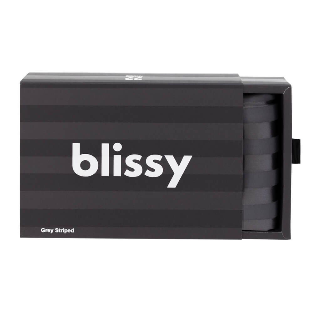 Standard Grey Striped Pillowcase – Blissy Premium Silk