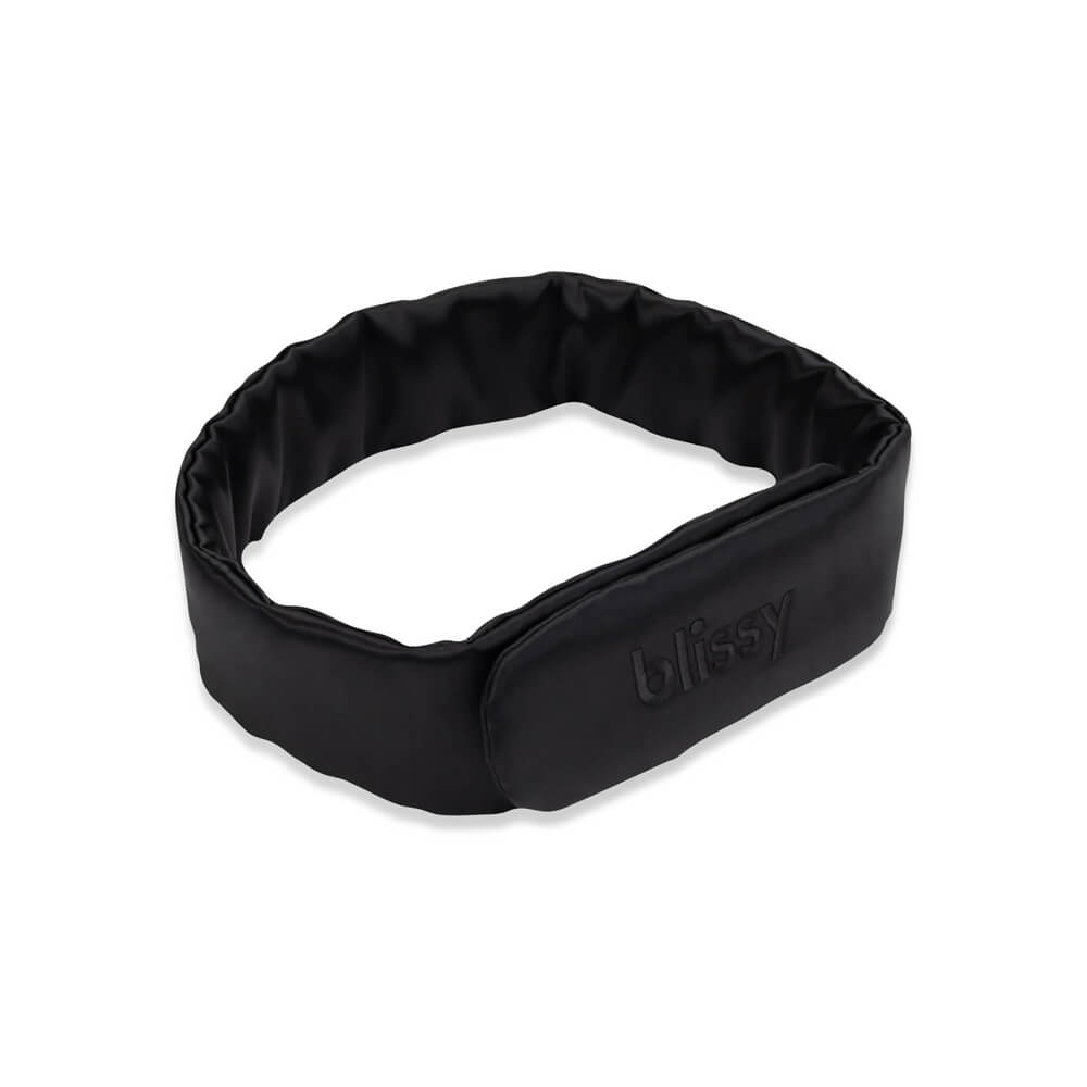 Black Blissy Beauty Band Close-Up – Blissy 22 Momme Silk