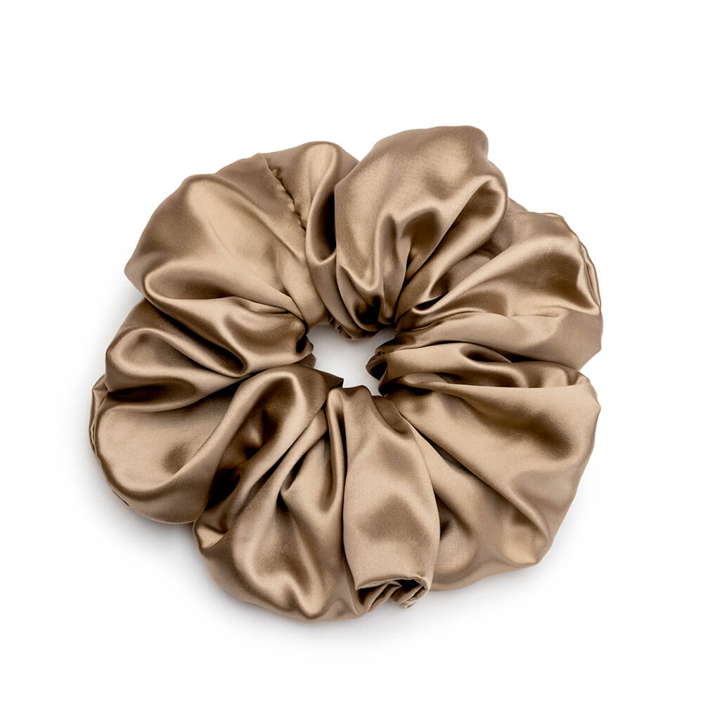 Taupe Mulberry Silk Blissy Oversized Scrunchie – Blissy