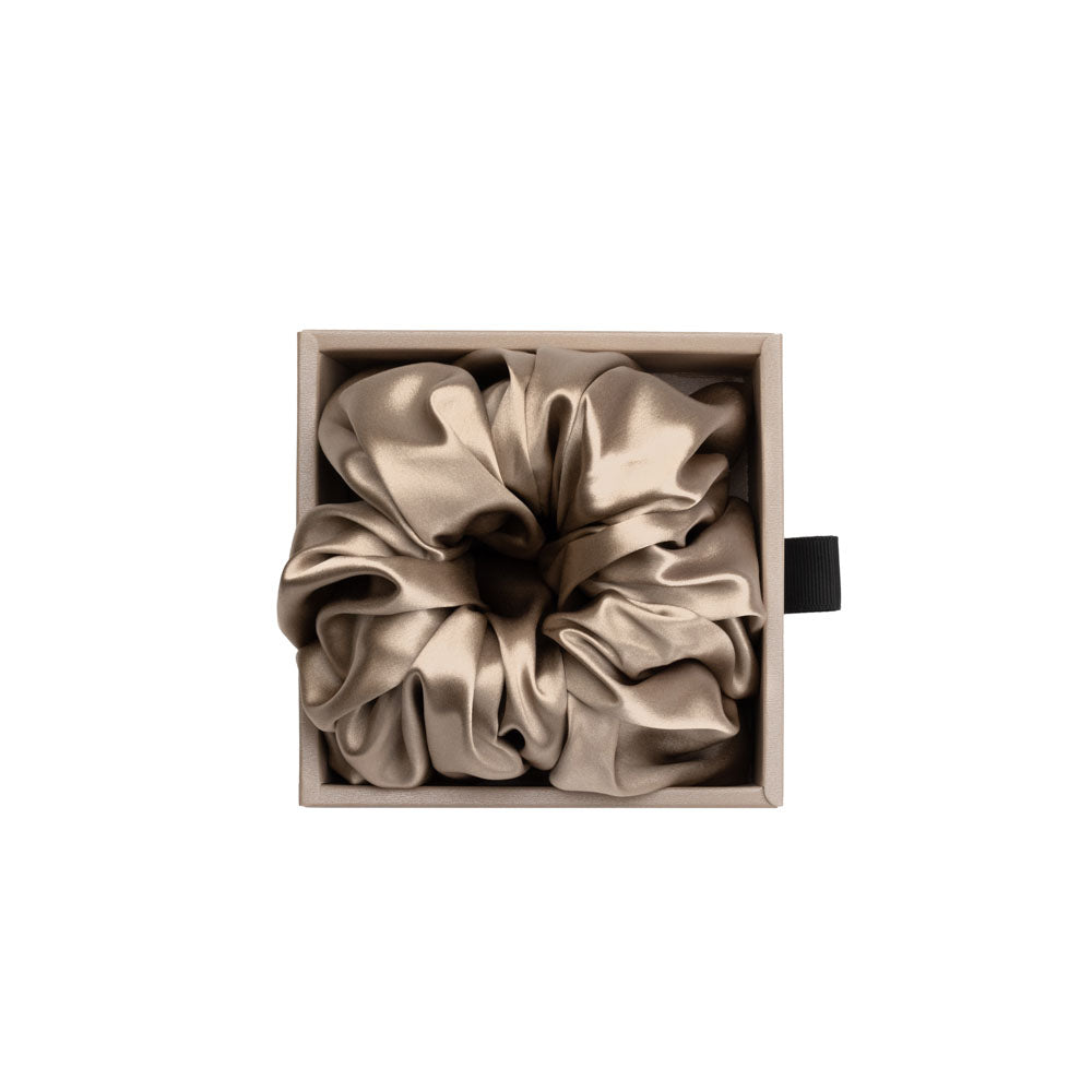 Blissy Taupe Silk Blissy Oversized Scrunchie Detail –