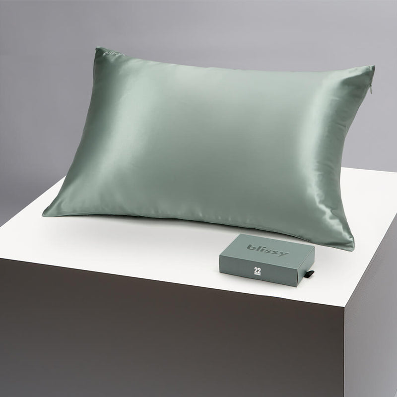 Blissy King Matcha Pillowcase – 22 Momme Mulberry Silk, 100% Silk