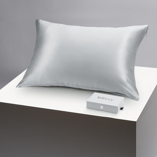 Blissy Standard Silver Pillowcase – 22 Momme Mulberry Silk, 100% Silk
