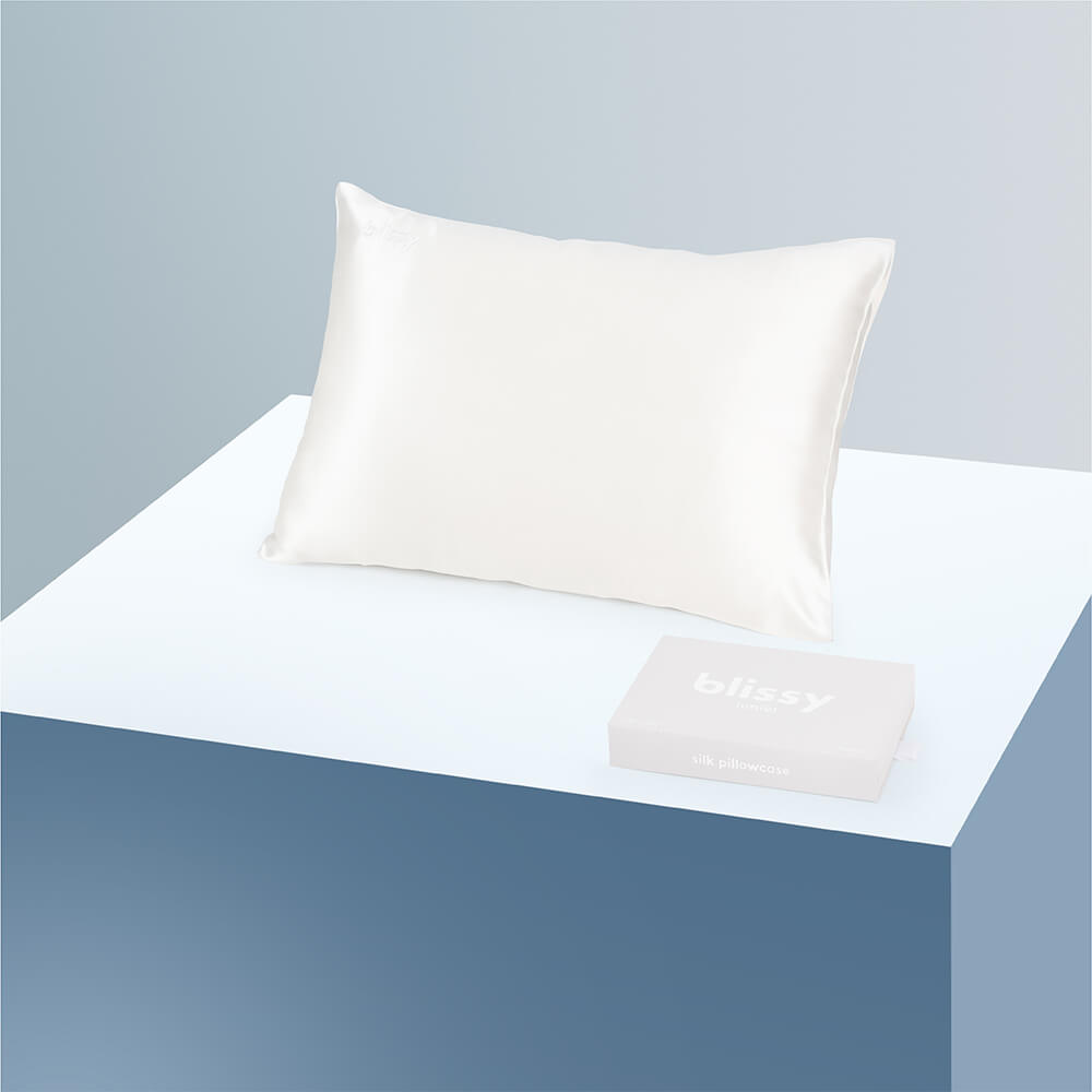 Blissy White Pillowcase – 22 Momme Mulberry Silk, 100% Silk