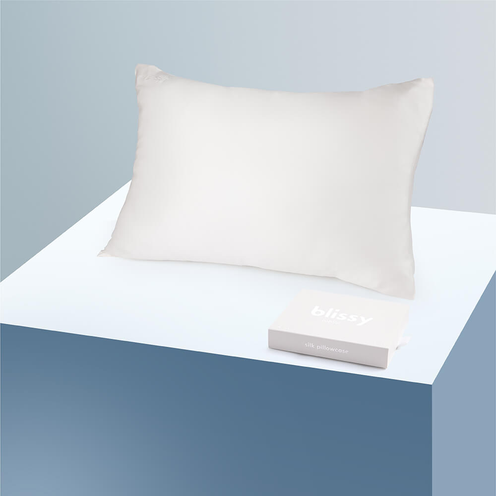 Blissy White Pillowcase – 22 Momme Mulberry Silk, 100% Silk
