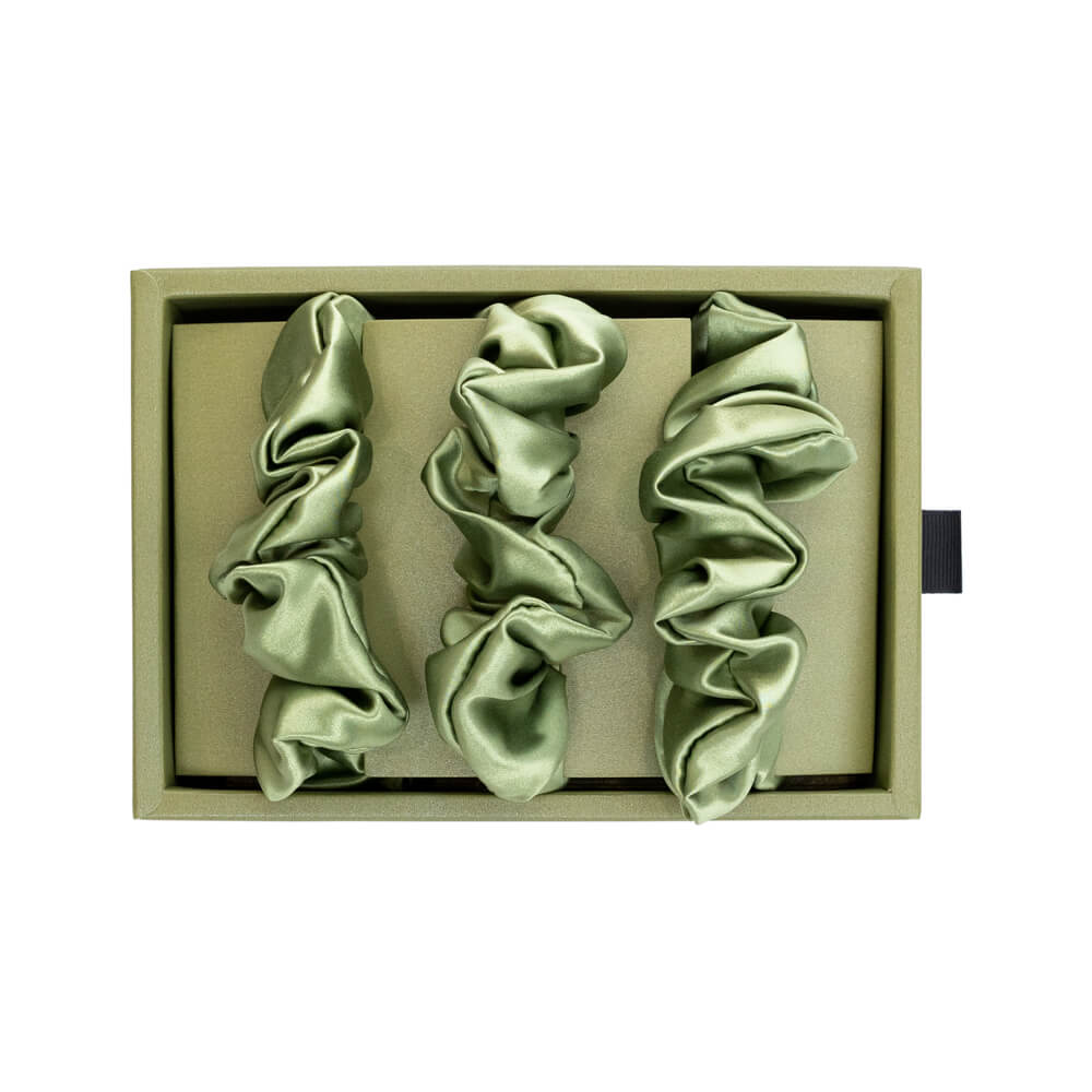 Blissy Olive Silk Blissy Scrunchies Detail –