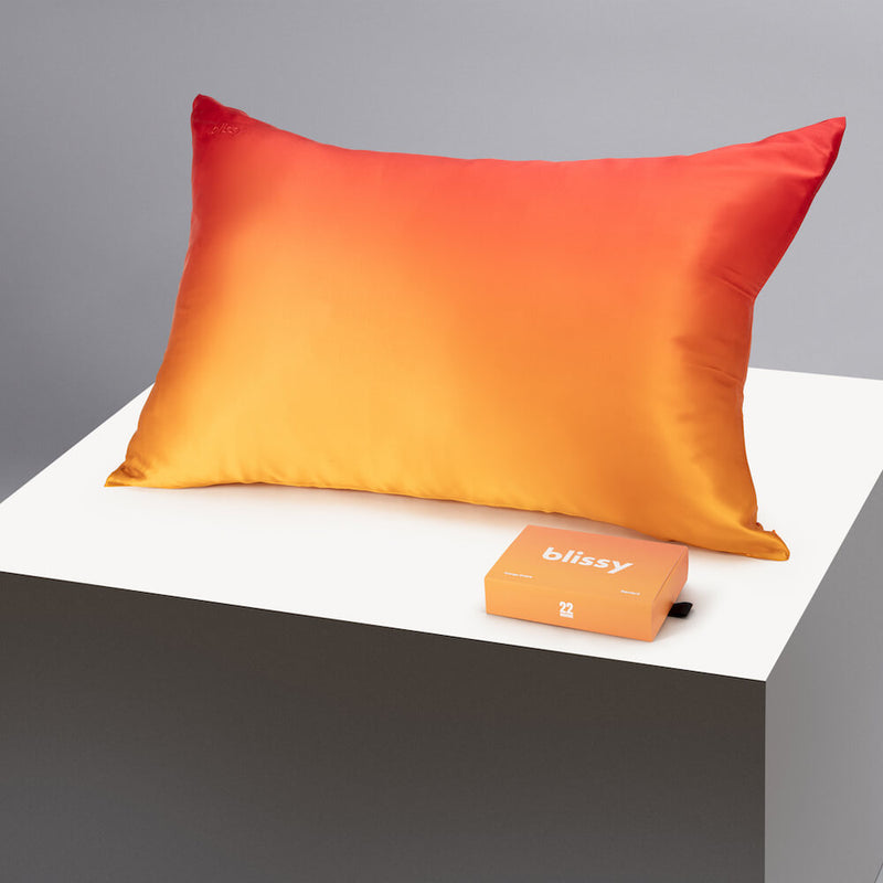 Pillowcase - Orange Ombre - Queen - Blissy Queen Orange Ombre Pillowcase – 22 Momme Mulberry Silk, 100% Silk
