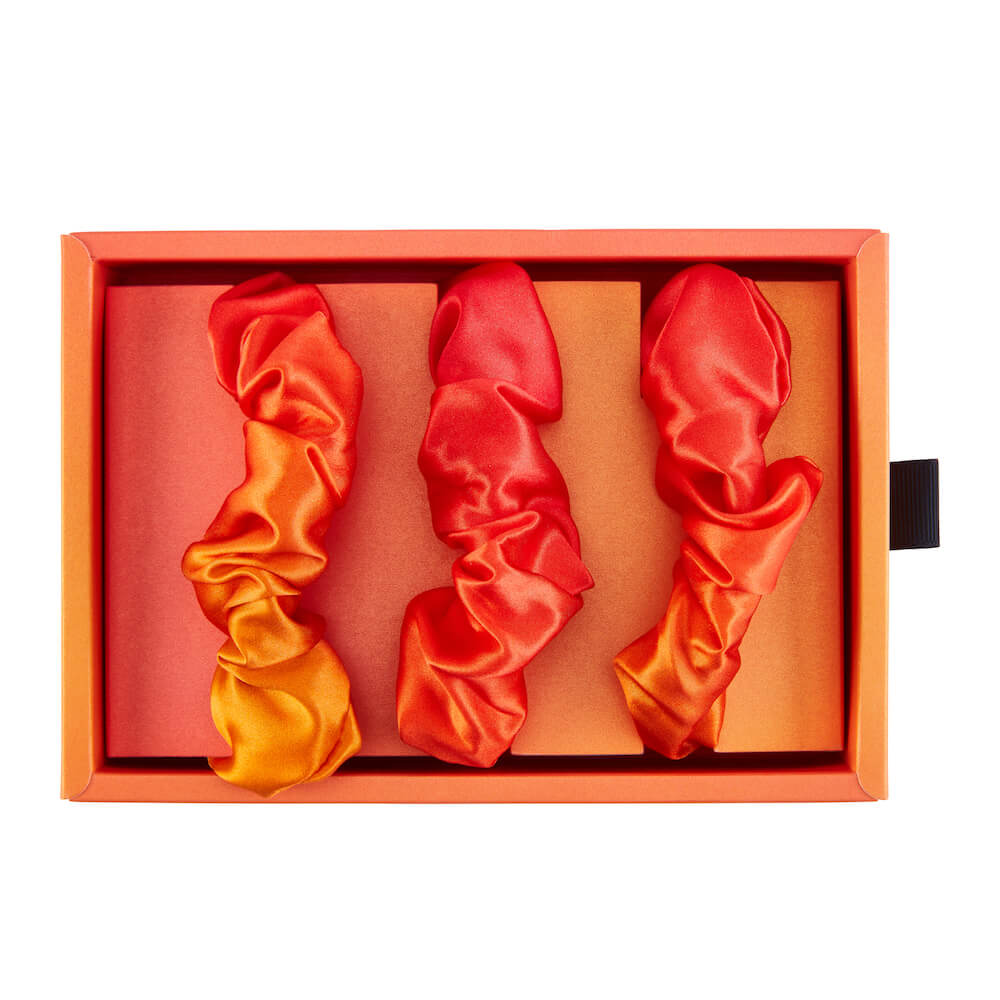 Orange Ombre Mulberry Silk Blissy Scrunchies – Blissy