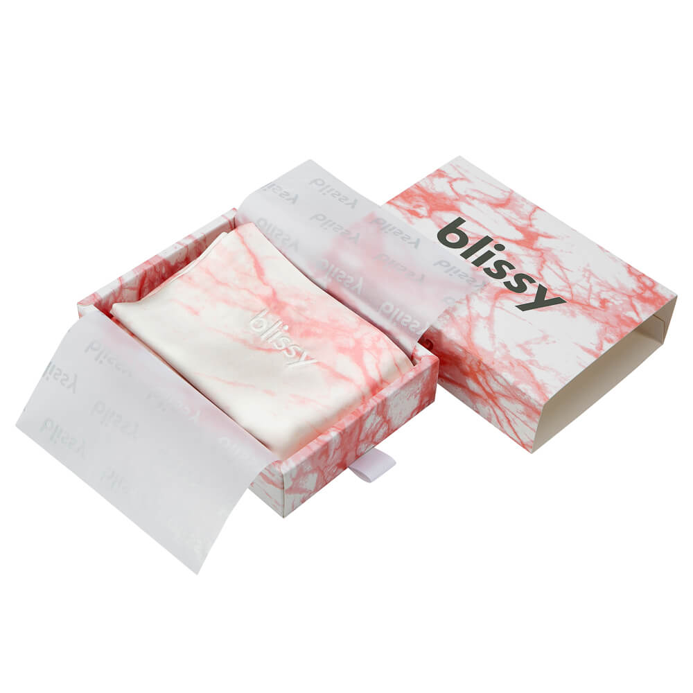 Blissy Mulberry Silk Pillowcase – Rose White Marble Standard