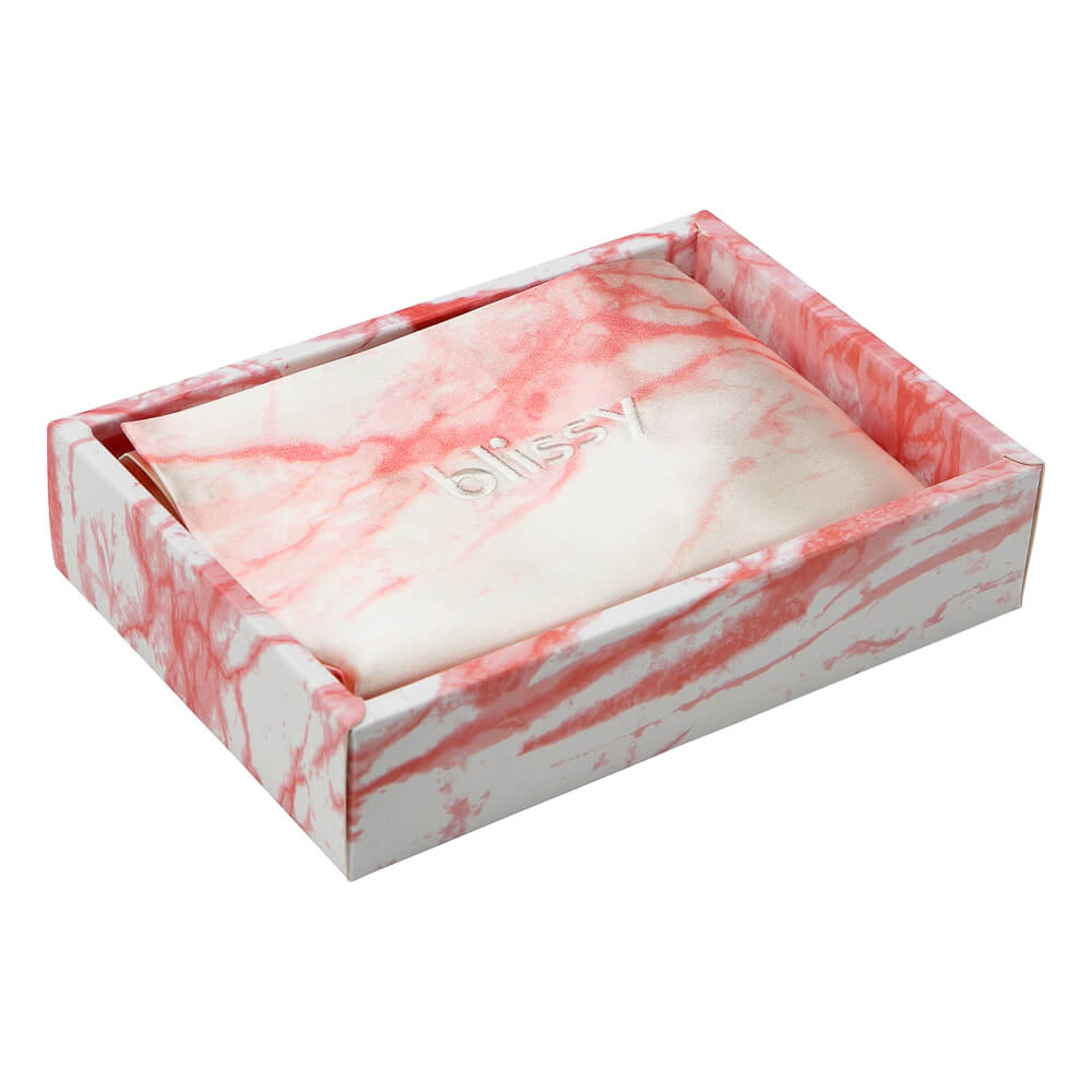 Standard Rose White Marble Pillowcase – Blissy Premium Silk