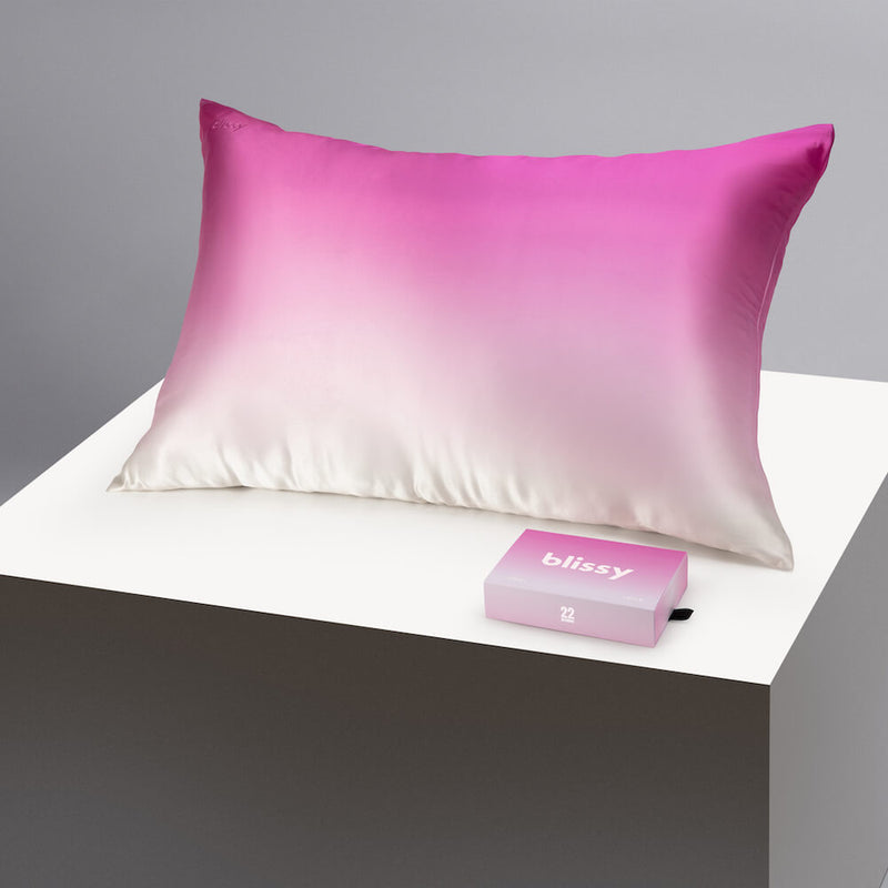 Pillowcase - Pink Ombre - Queen - Blissy Queen Pink Ombre Pillowcase – 22 Momme Mulberry Silk, 100% Silk