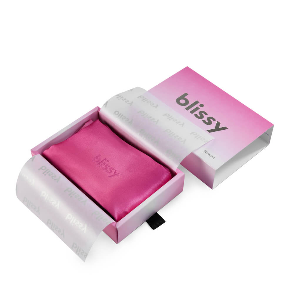 Pink Ombre Pillowcase Close-Up – Blissy 22 Momme Silk