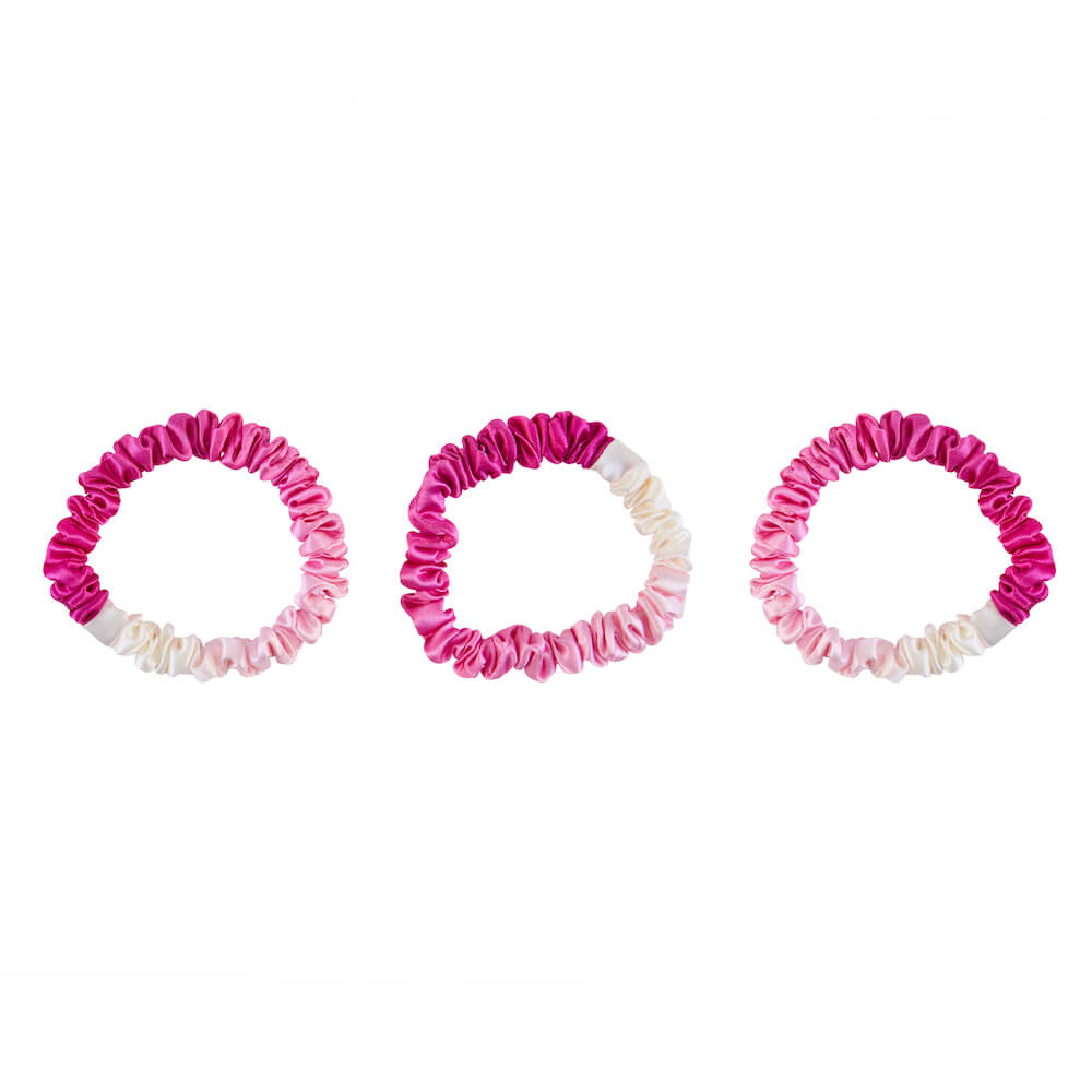 Blissy Pink Ombre Silk Blissy Skinny Scrunchies Detail –