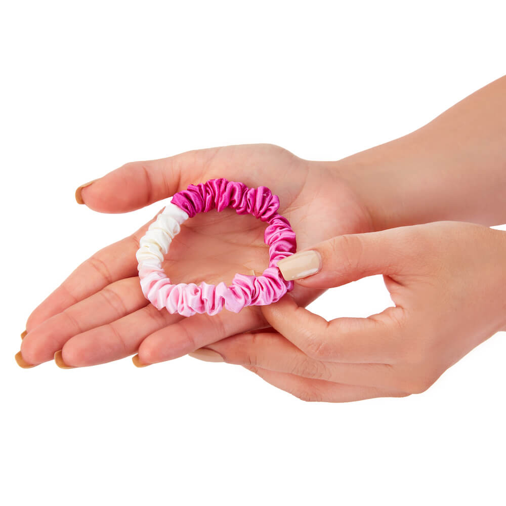 Blissy Mulberry Silk Blissy Skinny Scrunchies – Pink Ombre