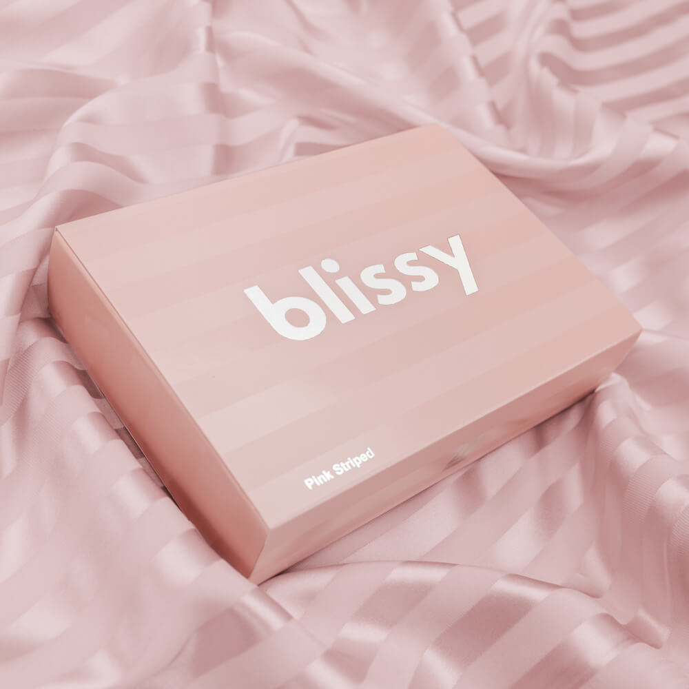 Blissy Pink Striped Silk Pillowcase Detail – Queen