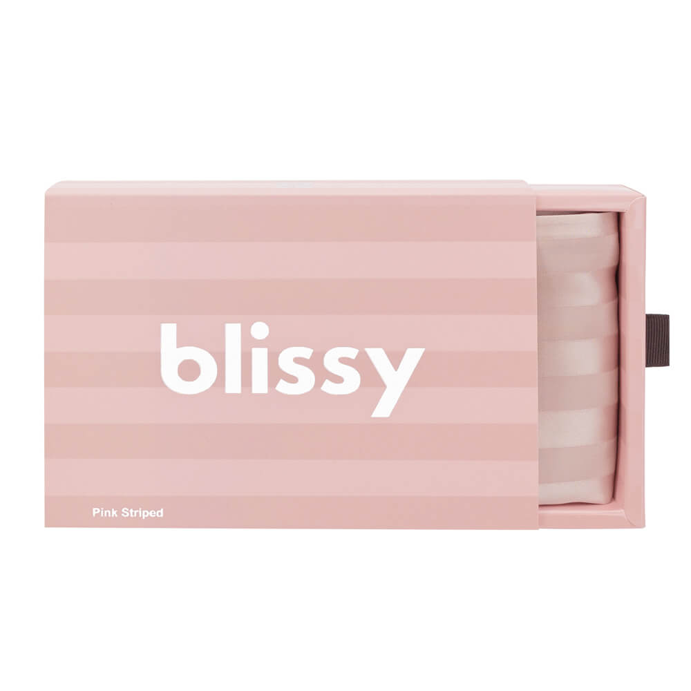Queen Pink Striped Pillowcase – Blissy Premium Silk