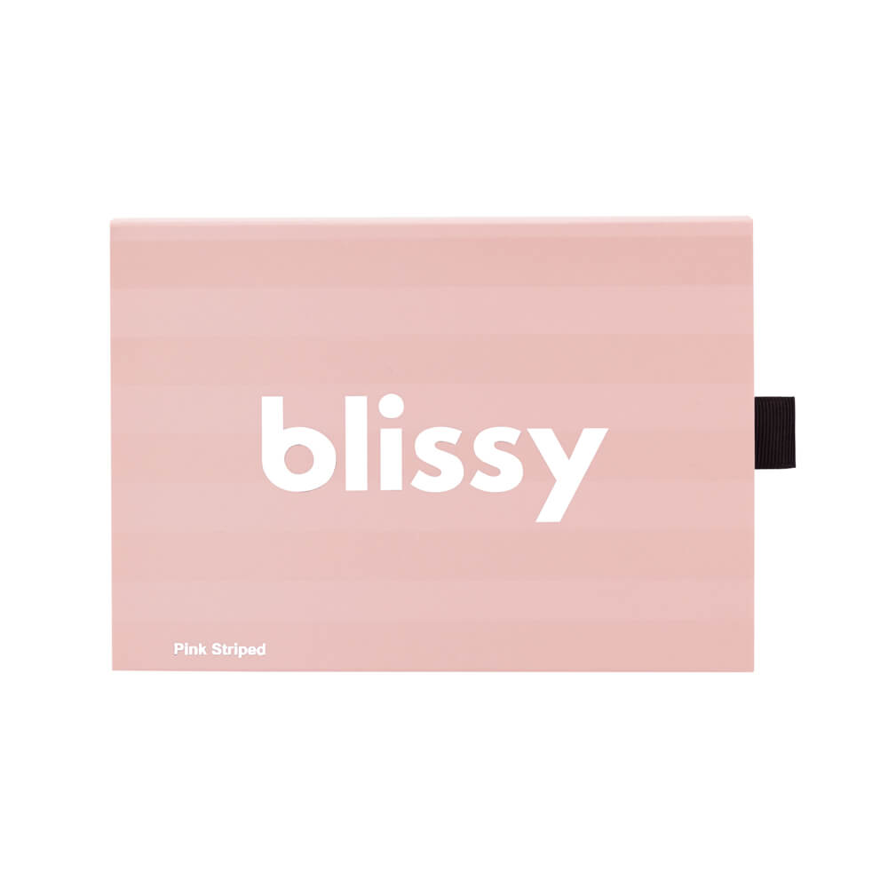 Blissy Queen Pink Striped Pillowcase Lifestyle – Mulberry Silk