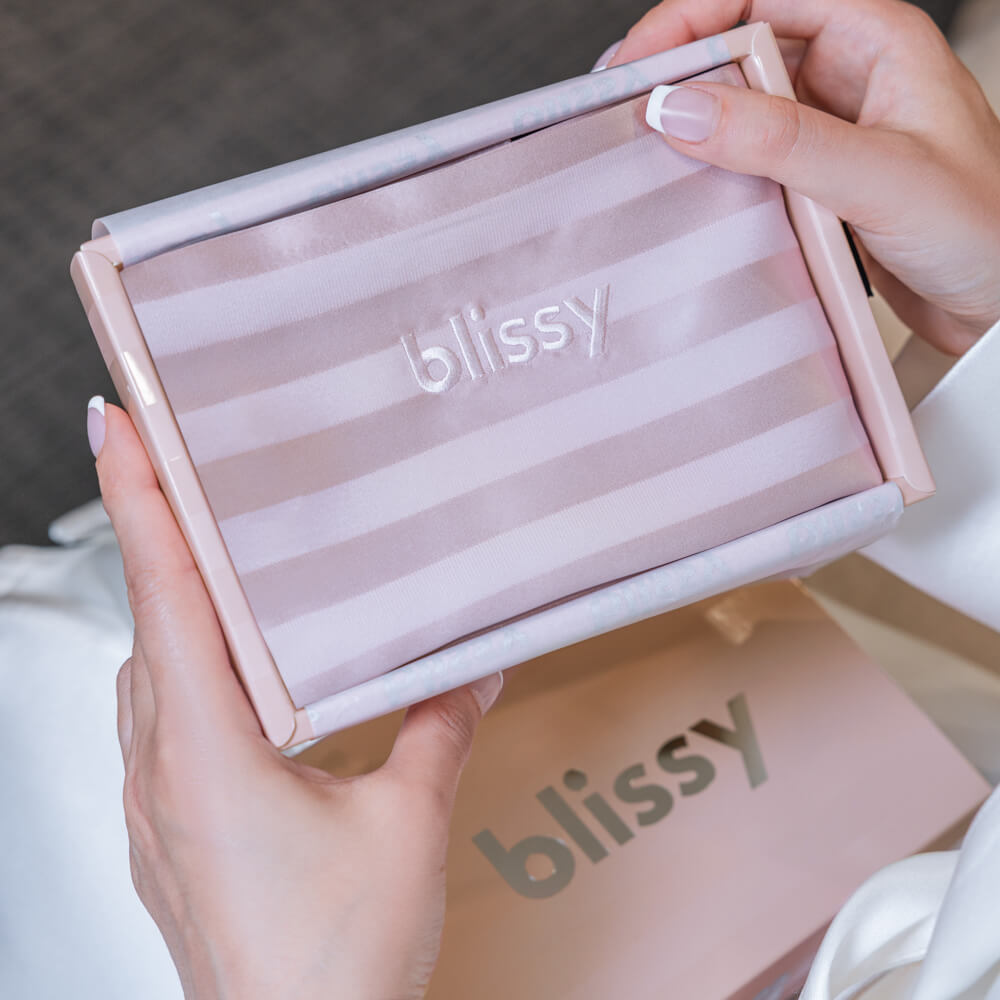 Pink Striped Pillowcase Close-Up – Blissy 22 Momme Silk
